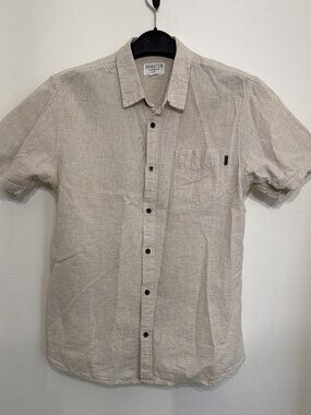MEN'S LINEN BLEND SHIRT SIZE L 55% LINEN 45% COTTON